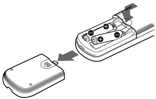 SONY RM-PP402 - Inserting batteries into the remote - 1