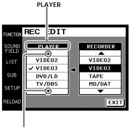 SONY RM-TP501E - Touchez l'écran pour sélectionner le lecteur (dans notre cas CD). - 1