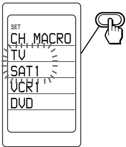 SET CH, MACRO TV SAT 1 UCR 1 DVD