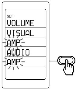 SET VOLUME VISUAL AMP- AUDIO AMP-