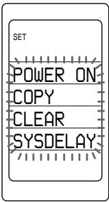 SET POWER ON COPY CLEAR SYSDELAY