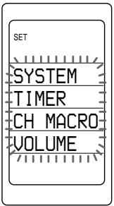 SET SYSTEM TIMER CH MACRO VOLUME