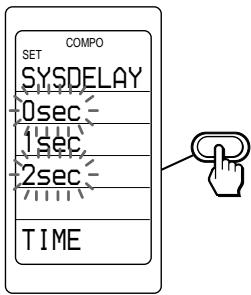 COMPO SET SYSDELAY 0sec 1sec 2sec TIME