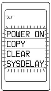 SET POWER ON COPY CLEAR SYSDELAY