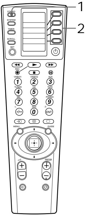 COLO SYSTEM TIMER SCROLL SET REC VIDEO1 TUBE MD 1- +/- VIDEO2 DO 5 TV 8 CUD 0 AUX TIME PHOTO 2- ENT MENU GUIDE PROGR 1 2