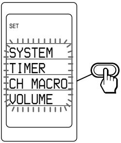 SET SYSTEM TIMER CH MACRO VOLUME