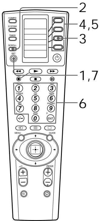 COMP SYSTEM TIMER SCROLL SET 2 4,5 3 1,7 6 TENDER TURER TICKER TUBE MO TV PHOEN 0 ENT MENU GUIDE PROGR +/-