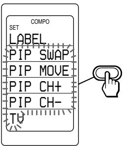 COMPO SET LABEL PIP SWAP PIP MOVE PIP CH+ PIP CH- TO