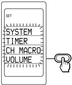 SET SYSTEM TIMER CH MACRO VOLUME