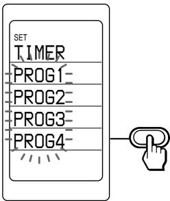 SET TIMER PROG1- PROG2- PROG3- PROG4- // : :