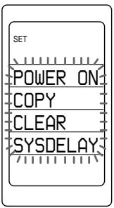SET POWER ON COPY CLEAR SYSDELAY