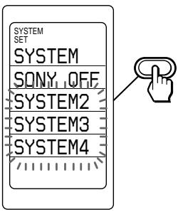 SYSTEM SET SYSTEM SONY, OFF SYSTEM2 SYSTEM3 SYSTEM4