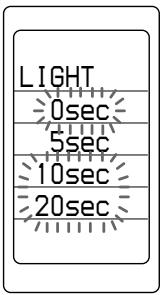 LIGHT 0sec 5sec 10sec 20sec