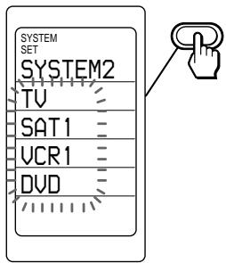 SYSTEM SET SYSTEM2 TV SAT1 UCR1 DVD