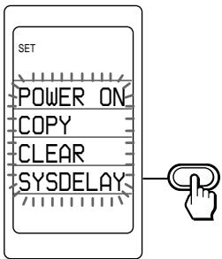 SET POWER ON COPY CLEAR SYSDELAY