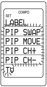 COMPO SET LABEL PIP SWAP PIP MOVE PIP CH+ PIP CH- TU