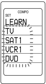 COMPO SET LEARN TV SAT1 VCR1 DVD