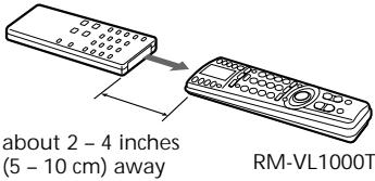 about 2 - 4 inches (5 - 10 cm) away RM-VL1000T
