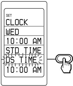 SET CLOCK WED 10:00 AM STD TIME DS TIME 10:00 AM