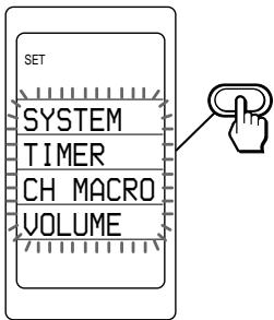 SET SYSTEM TIMER CH MACRO VOLUME