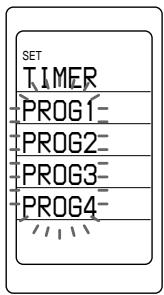 SET TIMER PROG1- PROG2- PROG3- PROG4- ...