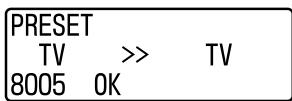 PRESET TV >> TV 8005 OK