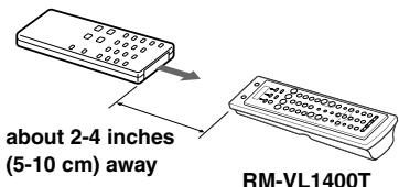 about 2-4 inches (5-10 cm) away RM-VL1400T