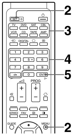 SONY RM-VL610T - Einstellen eines Gerätecodes - 1