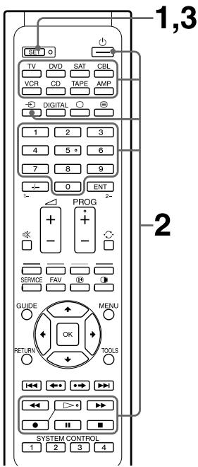 SONY RM-VL610T - Een reeks opdrachtenprogrammen onder decomponentkeuzetoetsen - 1