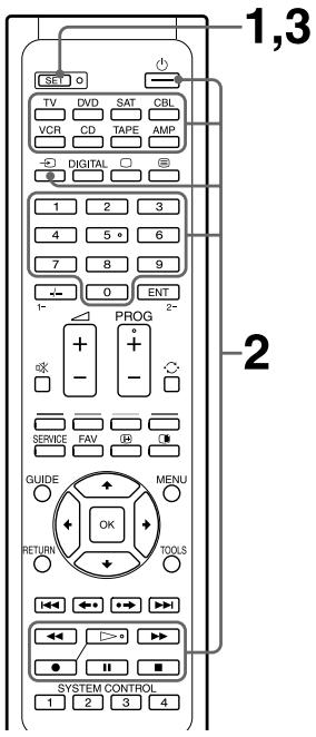 SONY RM-VL610T - Enregistrement d'une série de commandes sur les touches de sélection d'appareil - 1