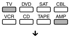 SONY RM-VL610T - So legen Sie nur die Lautstärkeregelung für die Audiokomponenten auf die Taste AMP - 1