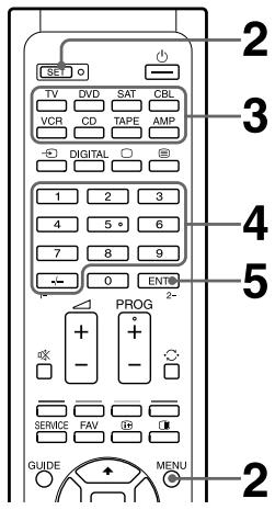 SONY RM-VL610T - Een componentcode instellen - 1