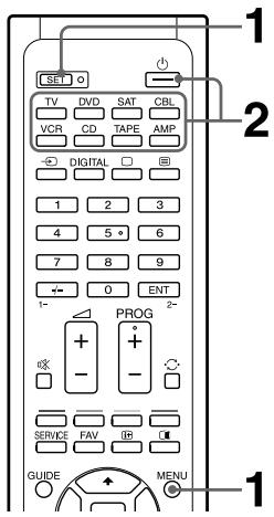 SONY RM-VL610T - De inschakelopdracht voor de geseleerde component verzenden door alleen op de ingestelde componentkeuzetoets te drukken (alleen voor Sony-componenten) - 1