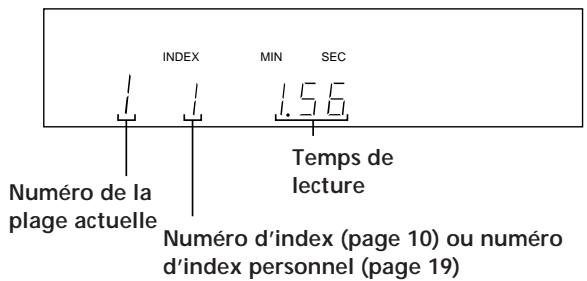 SONY CDP-X5000 - Affichage d'informations pendant la lecture d'un disque - 1