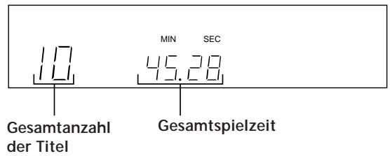 SONY CDP-X5000 - Zum Anzeigen der Gesamtanzahl und der Gesamtspielzeit der Titel - 1