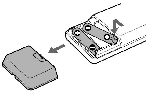SONY CDP-X5000 - Inserting batteries into the remote - 1