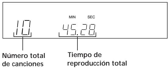SONY CDP-X5000 - Comprobación del número y del tiempo de reproducción totales de las canções - 1