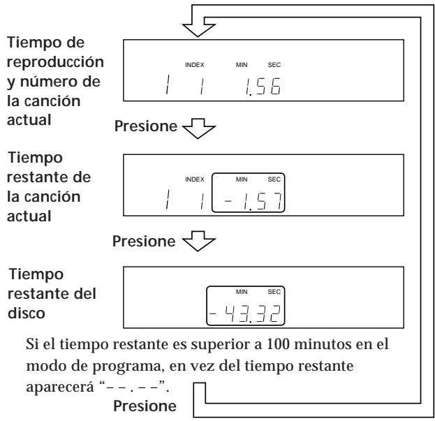 SONY CDP-X5000 - Comprobación del tiempo restante - 1