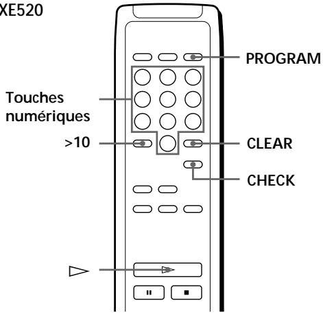 SONY CDP-XE220 - Creation de programmes musicaux à l'aide de la télécommande (CDP-XE520 et CDP-XE320 uniquement) - 1