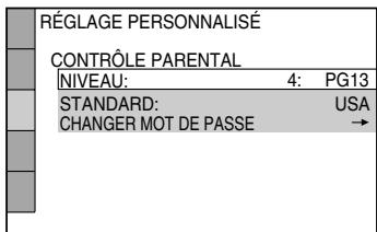 SONY DVP-NS400D - Sélectionnez le niveau souhaité en appuyant sur ↑/↓, puis appuyez sur ENTER. - 1