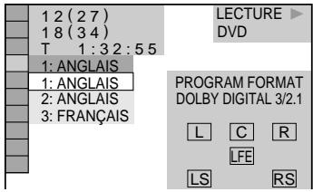 SONY DVP-NS400D - Appuyez sur / pour selectionner (AUDIO) et appuyez sur ENTER. - 1