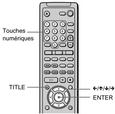 SONY DVP-NS400D - Utilisation du menu de titre - 1