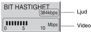 BIT HASTIGHET 384kbps Ljud 0 5 10 Mbps Video
