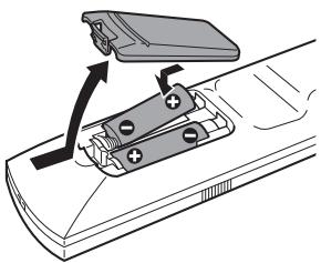 SONY DVP-NS433 - Steg 2: Sätt in batterier i fjärrkontrollen - 1