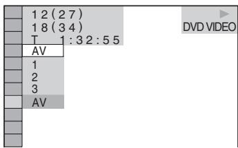 1 2 (2 7) 1 8 (3 4) T 1 : 3 2 : 5 5 DVVD VIDEO AV 1 2 3 AV