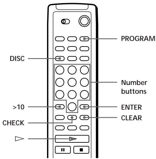 SONY CDP-CX220 - Creating a program using the remote - 1