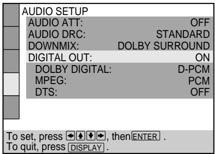 SONY DVP-S345 - Setting the Digital Output Signal - 1