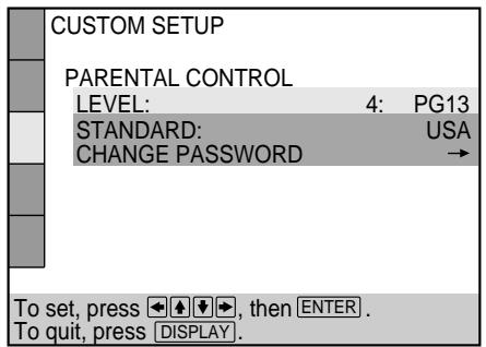 SONY DVP-S345 - Select the level you want using ↑/↓, then press ENTER. - 1