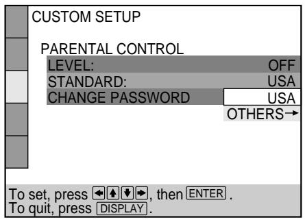 SONY DVP-S345 - Select a geographic area as the playback limitation level standard using / , then press . - 1