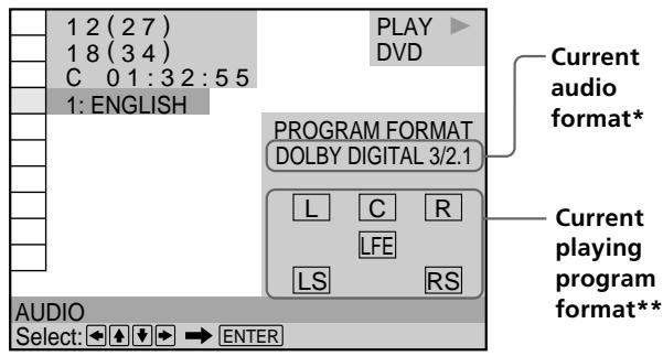 SONY DVP-S345 - Displaying the audio information of the disc DVD - 1
